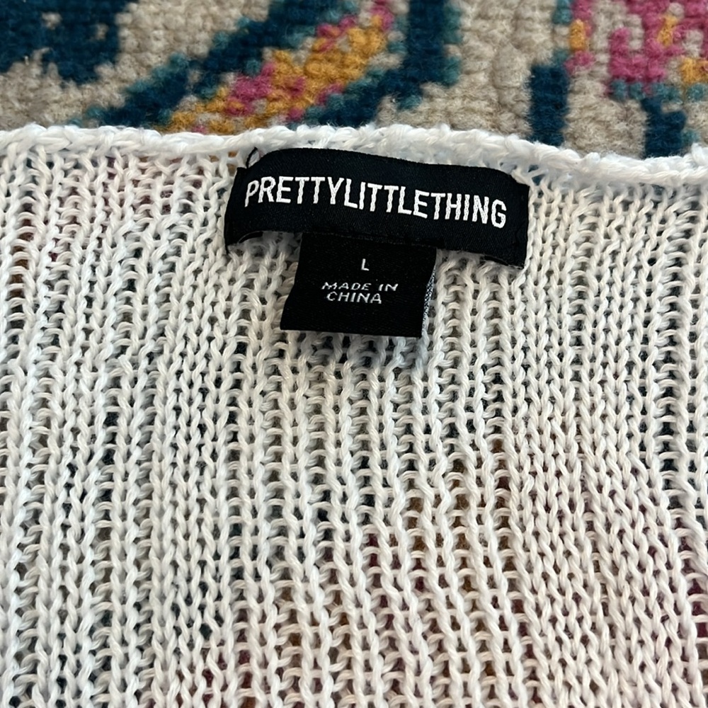 PrettyLittleThing White Knit Top - Picture 2 of 5
